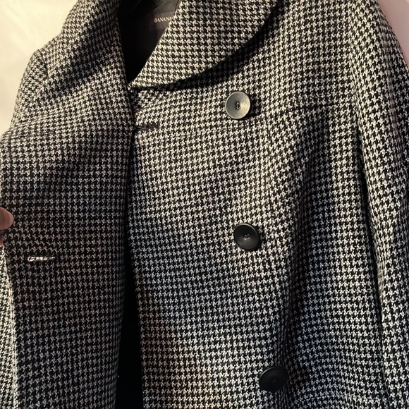 Banana Republic Plaid Wide Collar Wool Jacket Size Medium - Picture 6 of 8